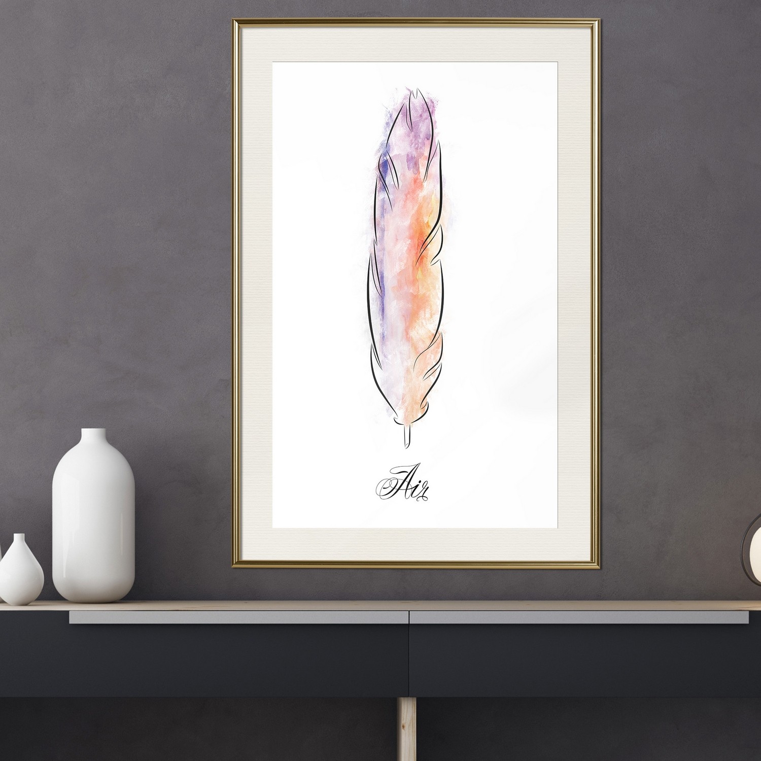 Poster Artgeist Affisch Colourful Feather