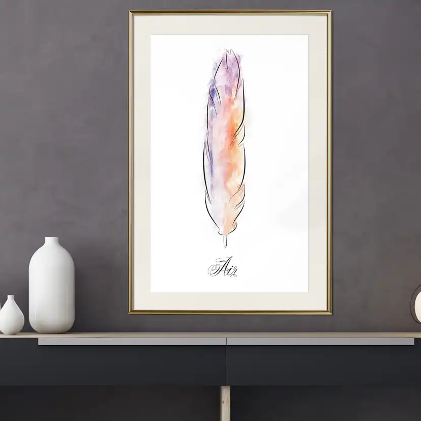 Poster Artgeist Affisch Colourful Feather