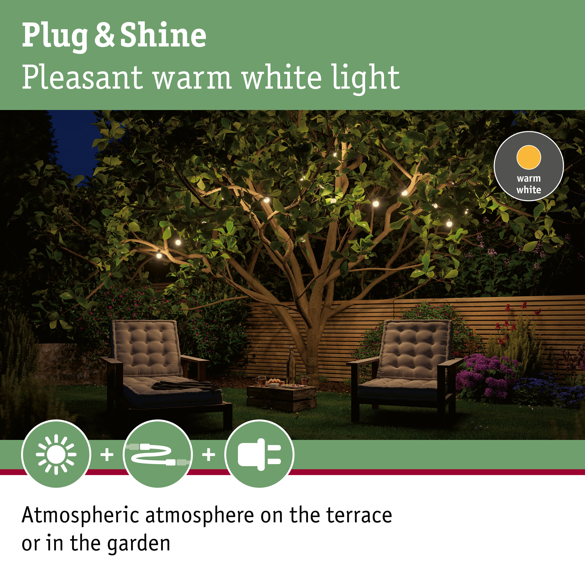 Ljusslinga LED Paulmann Fairy Lights Plug & Shine IP44 24V 6,5m