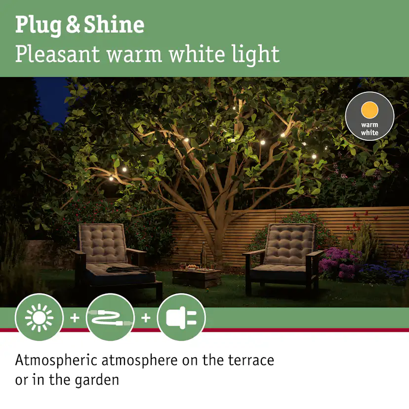 Ljusslinga LED Paulmann Fairy Lights Plug & Shine IP44 24V 6,5m