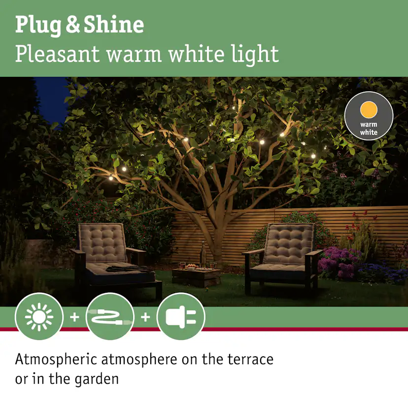 Ljusslinga LED Paulmann Fairy Lights Plug & Shine IP44 24V 6,5m