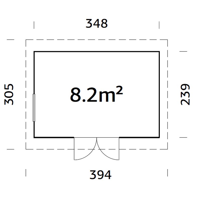 Förråd Palmako Stig 8,4 m2 (inv. 8,2 m2)