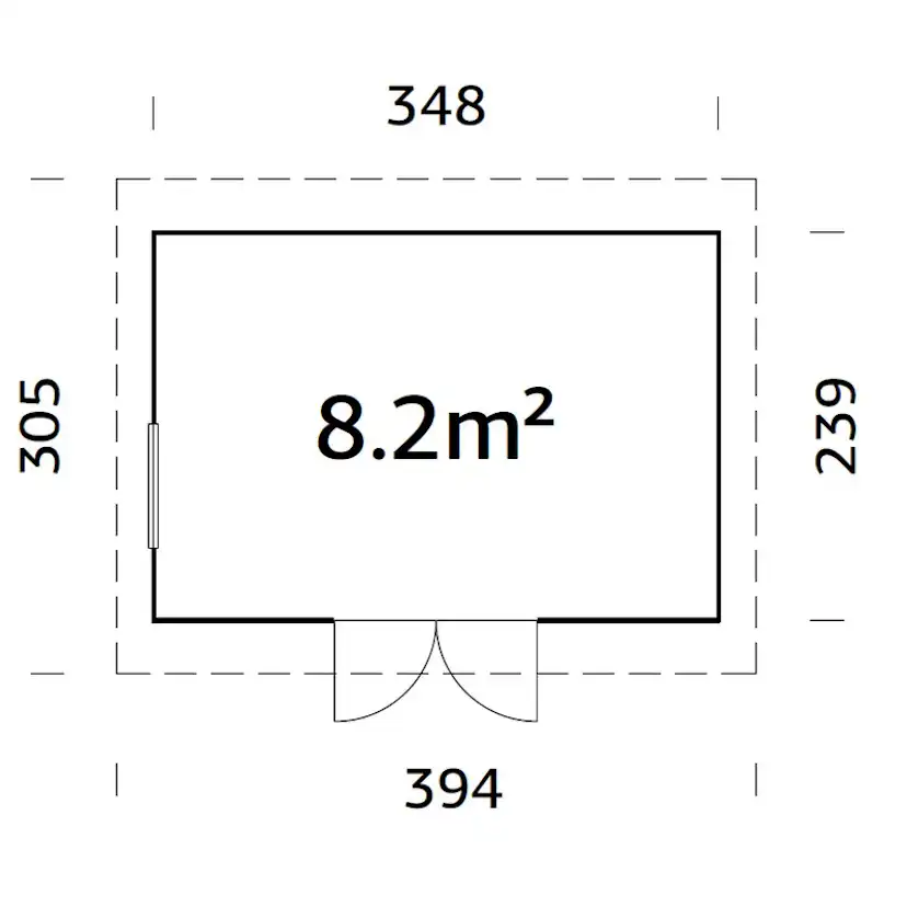 Förråd Palmako Stig 8,4 m2 (inv. 8,2 m2)