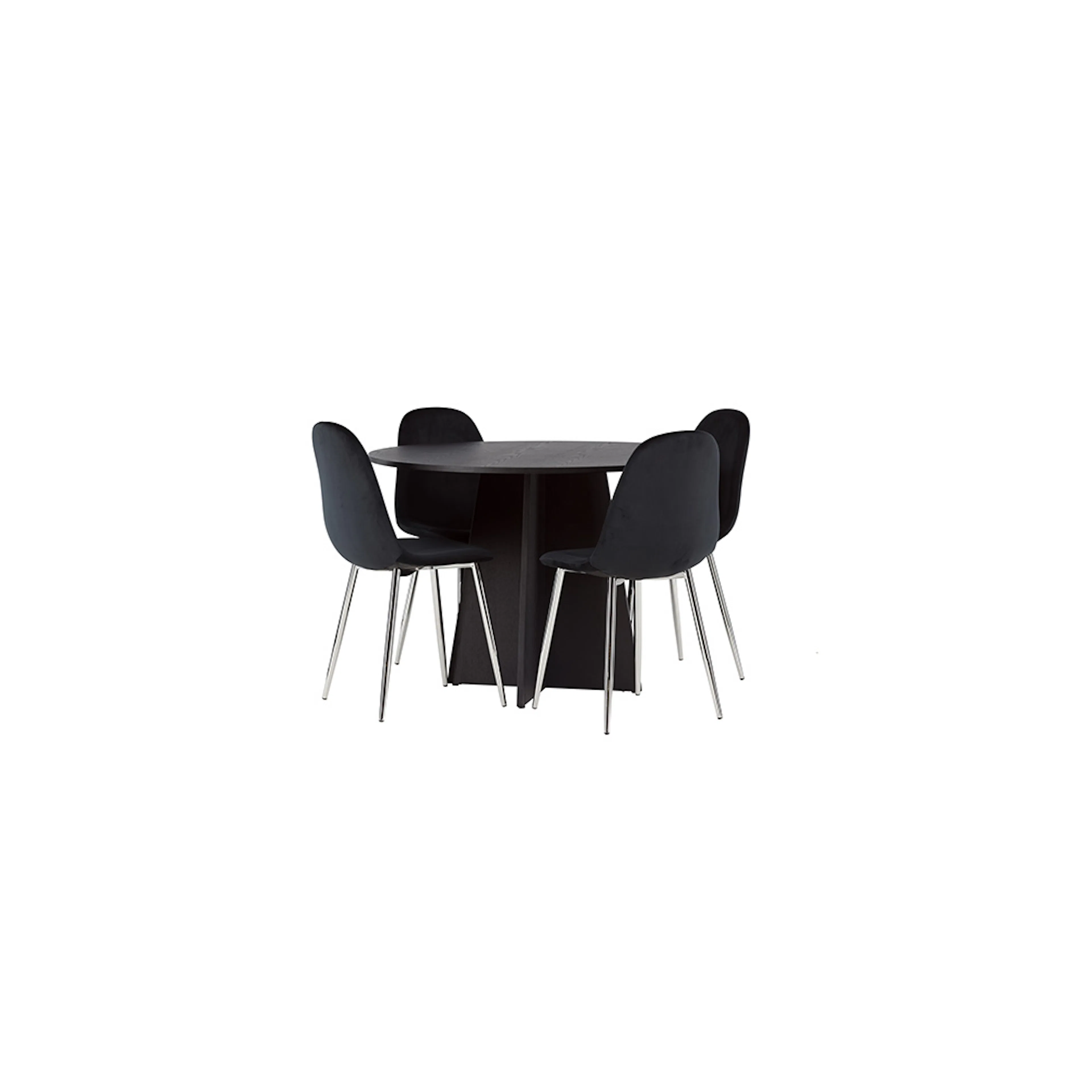 Matgrupp Venture Home Bootcut Ø110 cm med 4 st Polar stolar Svart