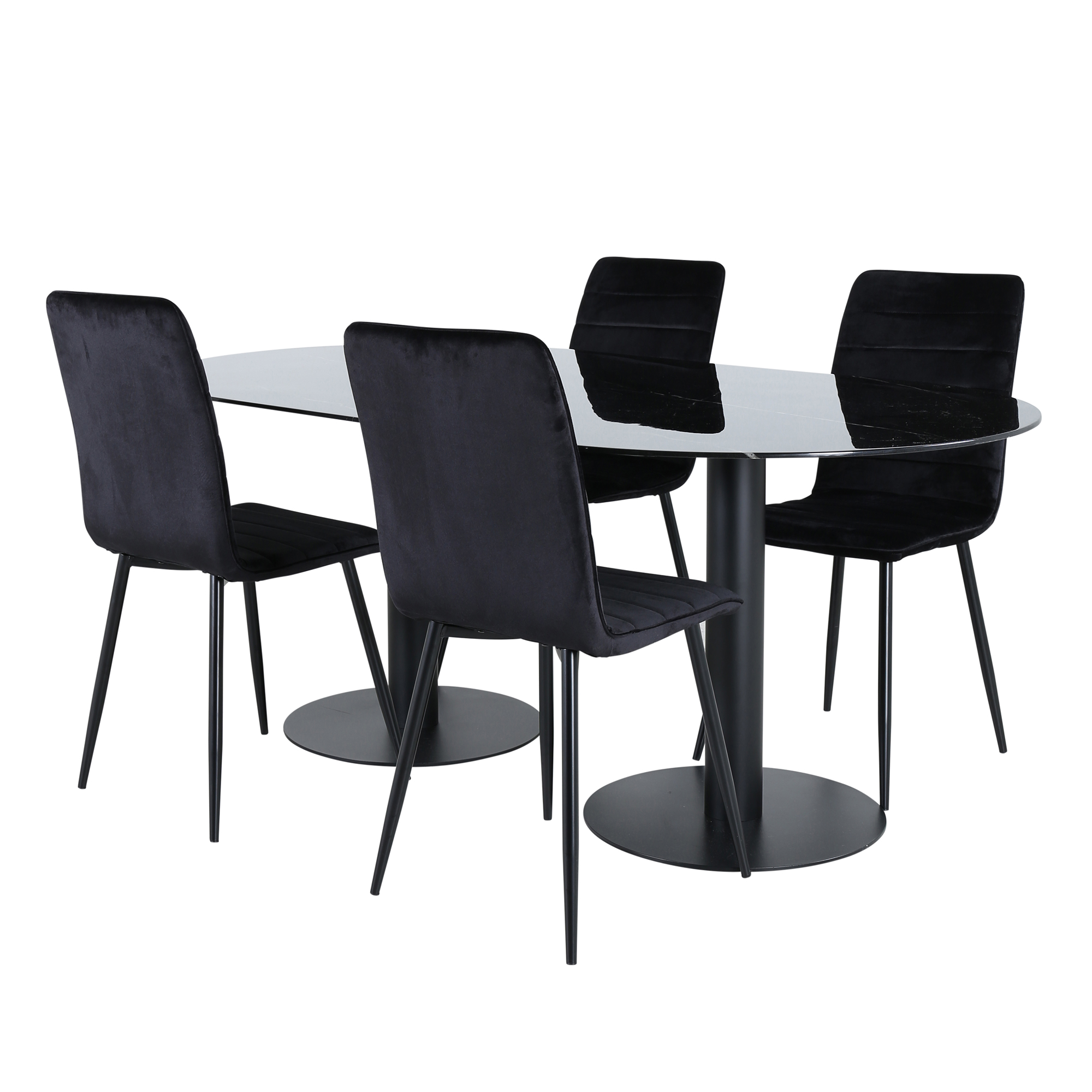 Matgrupp Venture Home Oslo med 4 Walerina Stolar Sammet