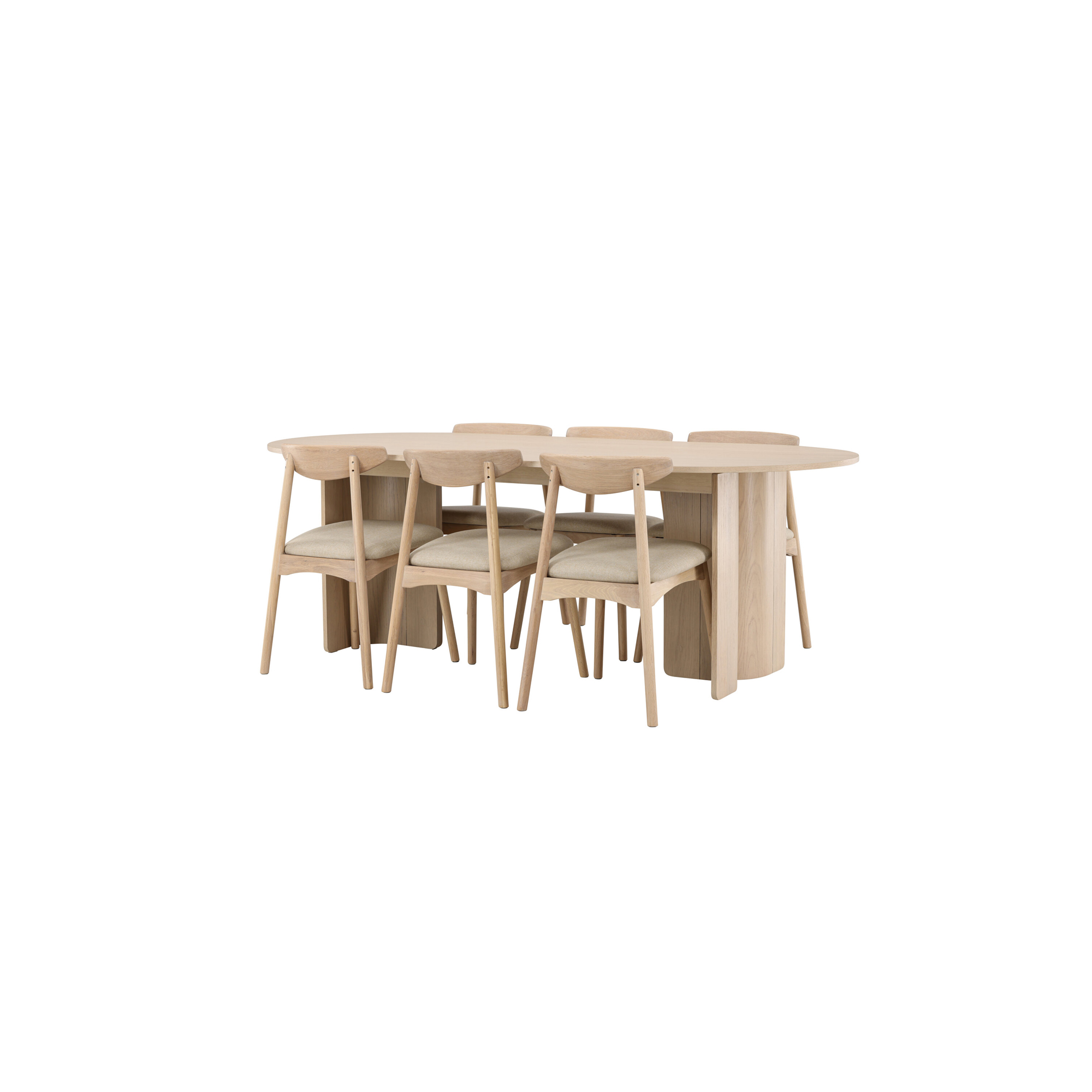 Matgrupp Venture Home Tyresö Matbord 220x100 cm med 6st Ven Matstolar