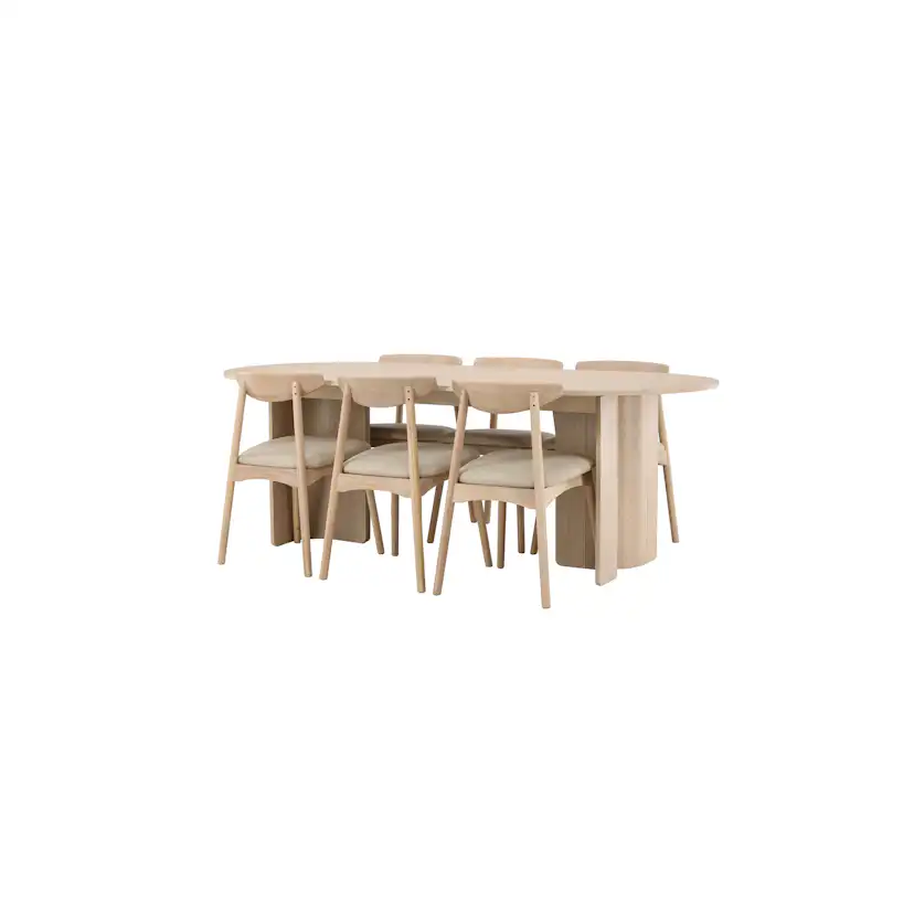 Matgrupp Venture Home Tyresö Matbord 220x100 cm med 6st Ven Matstolar