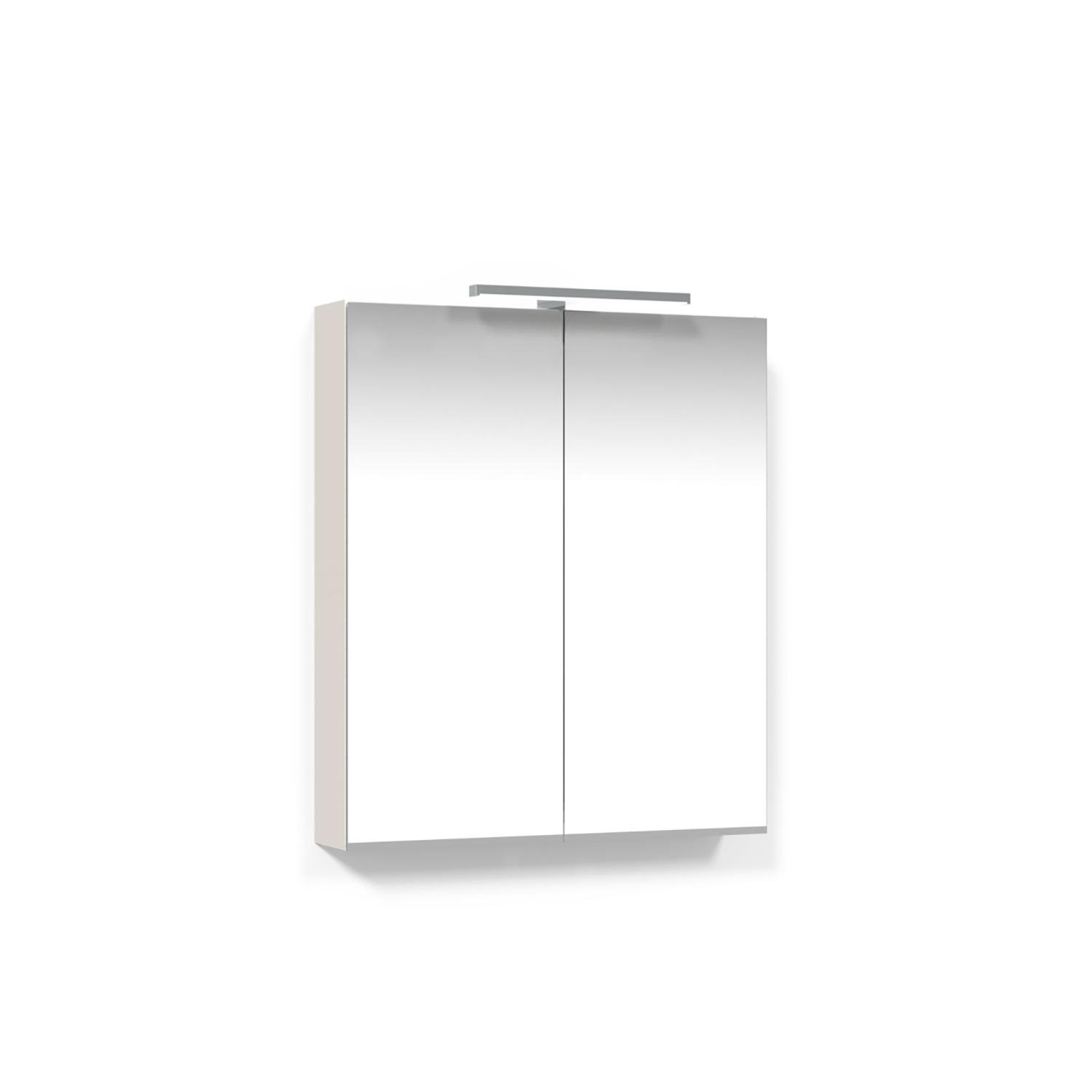 Crown Spegelskåp 60 Beige T-Belysning Bredd: 600 mm, Beige, Dubbla Luckor