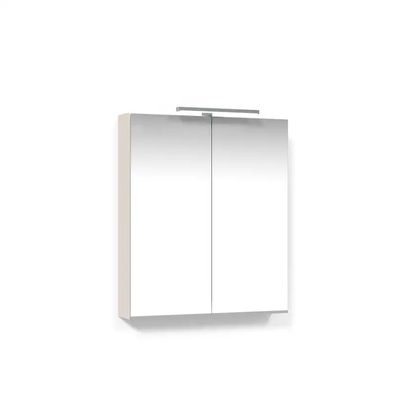 Crown Spegelskåp 60 Beige T-Belysning Bredd: 600 mm, Beige, Dubbla Luckor