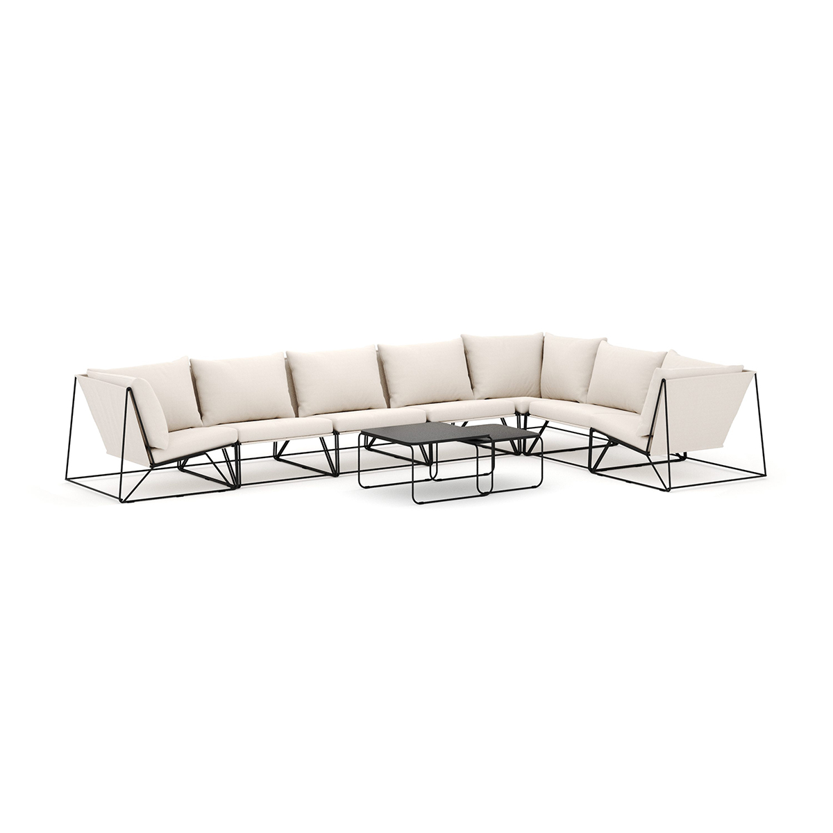 Loungesoffa Comfort Garden Usteryd utomhus L-soffa 7-sits vändbar