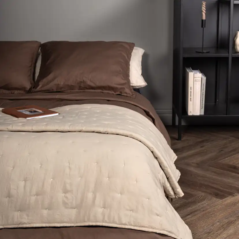 Sally Bedspread Microfiber - Beige / - 180*260 Beige, Mått: 260x180 cm