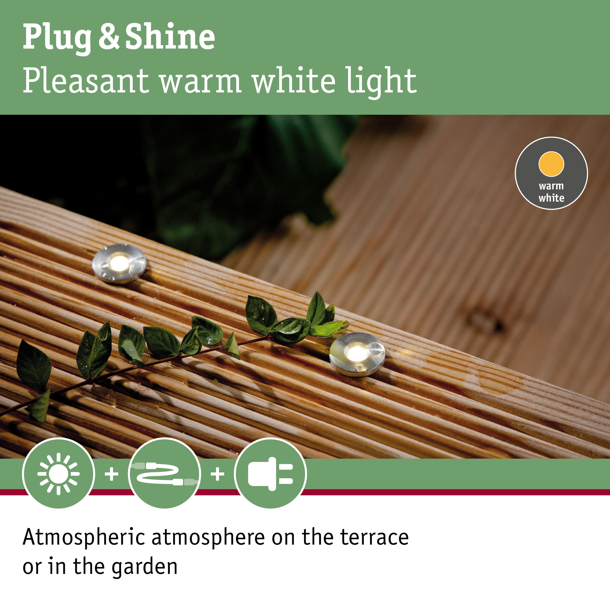 LED Infälld Markbelysning Paulmann Plug & Shine MicroPenII IP67 24V Förlängningsset 5-pack med Kabel