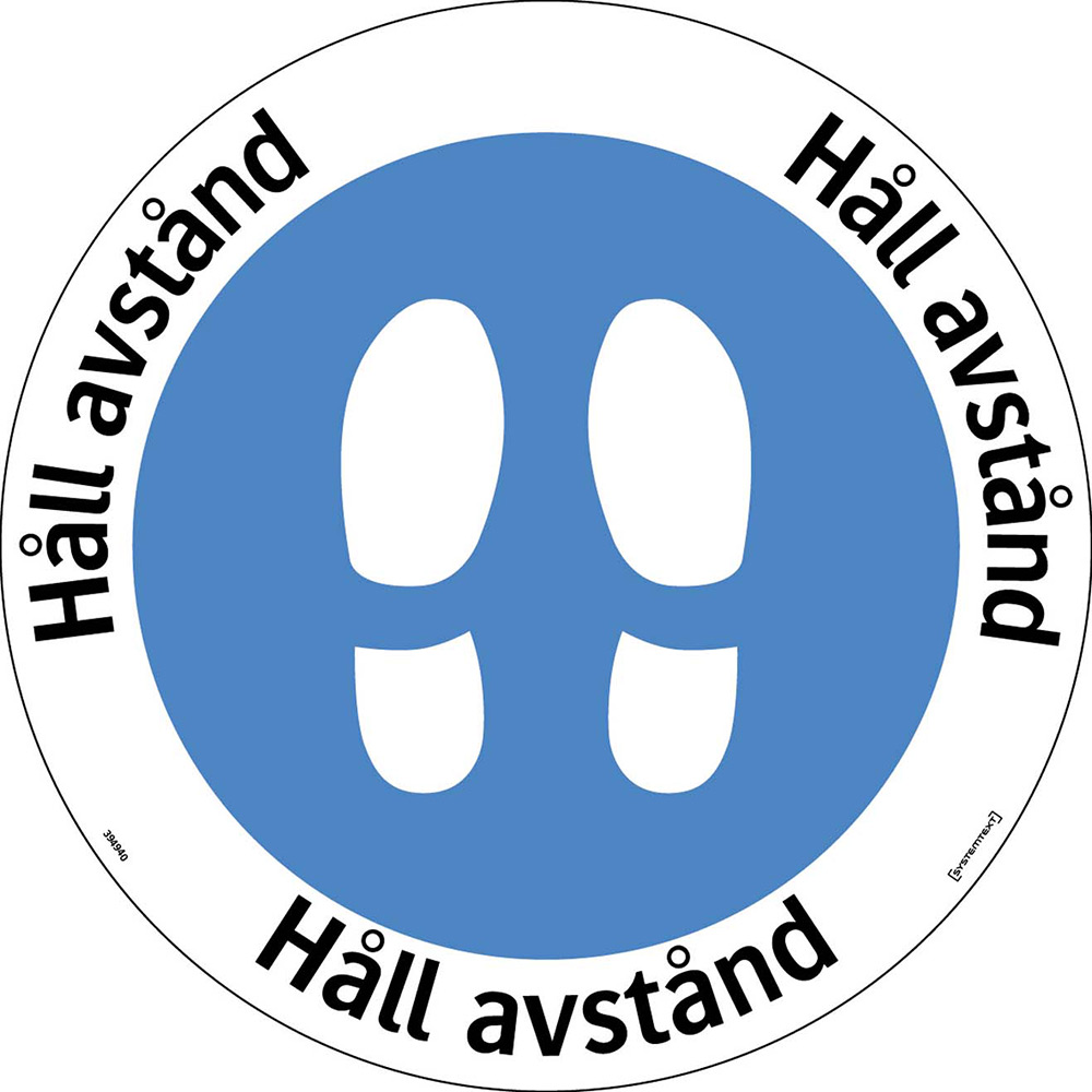 Golvdekal Systemtext Håll Avstånd 410mm