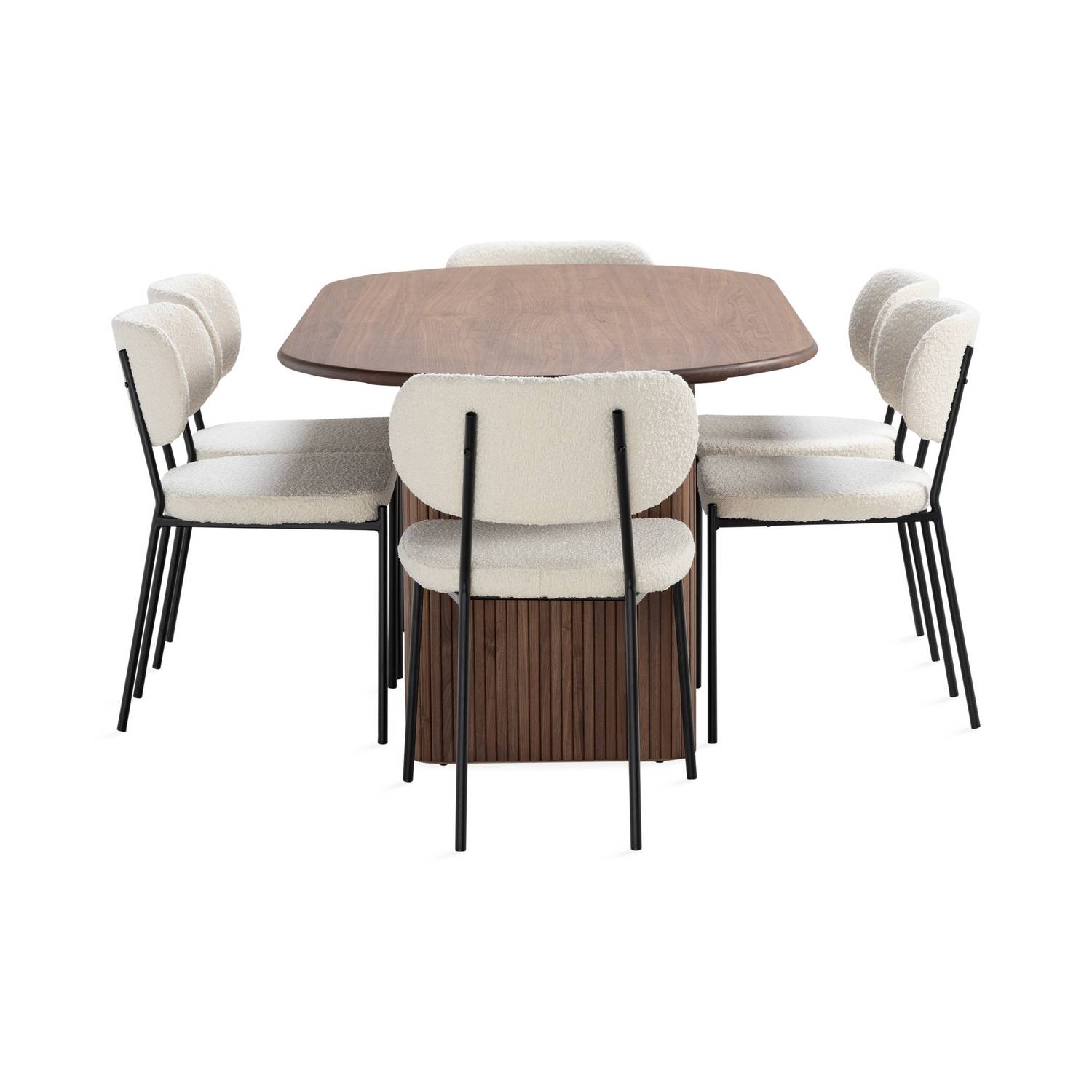 Matgrupp Bark Noira Matbord 220 cm med 6Gemmanio Matstol
