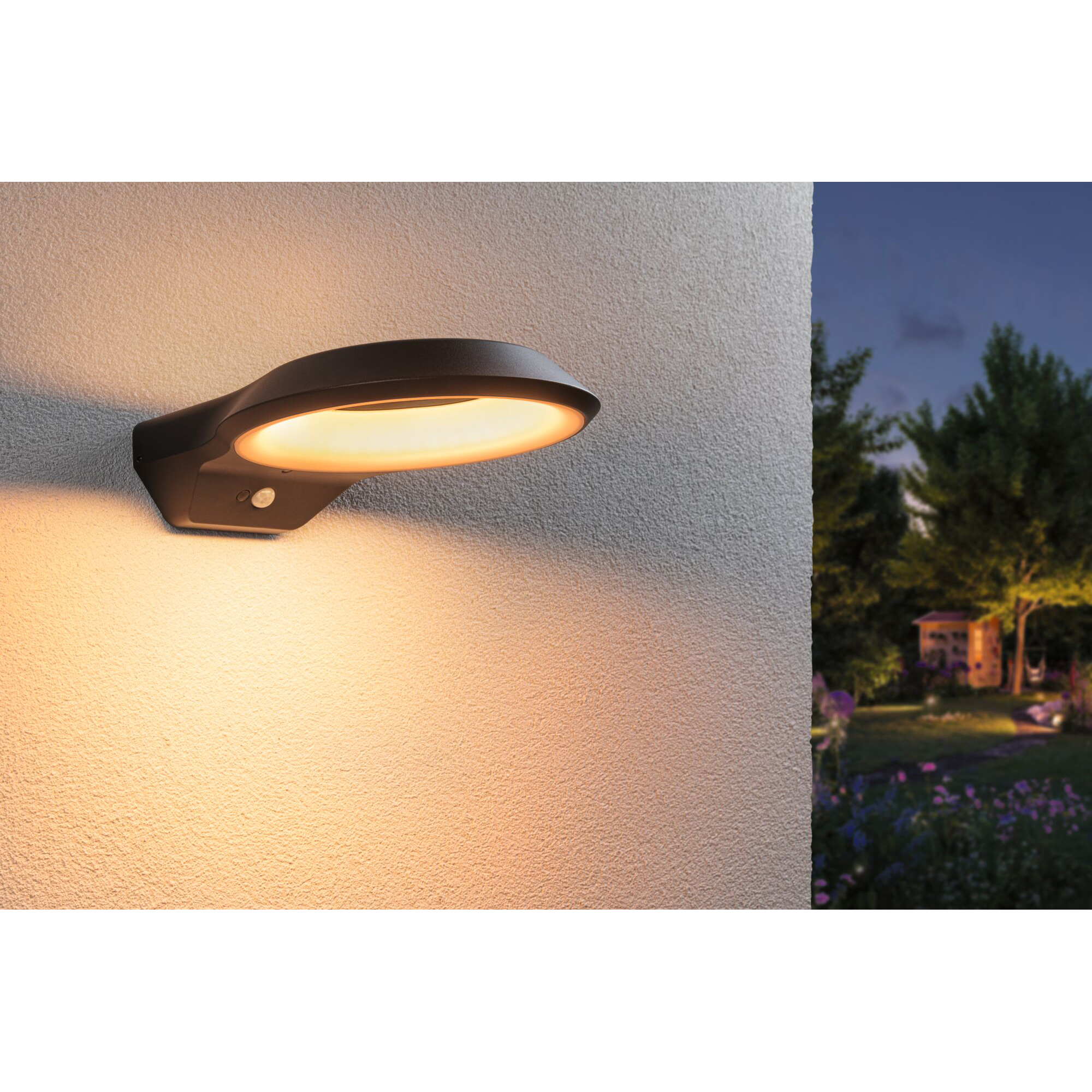 Fasadbelysning LED Paulmann Anela med Skymningsstyrd rörelsedetektor IP44 230V Ljus: Gold Light (insektsvänlig)