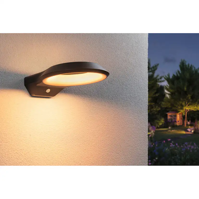 Fasadbelysning LED Paulmann Anela med Skymningsstyrd rörelsedetektor IP44 230V Ljus: Gold Light (insektsvänlig)