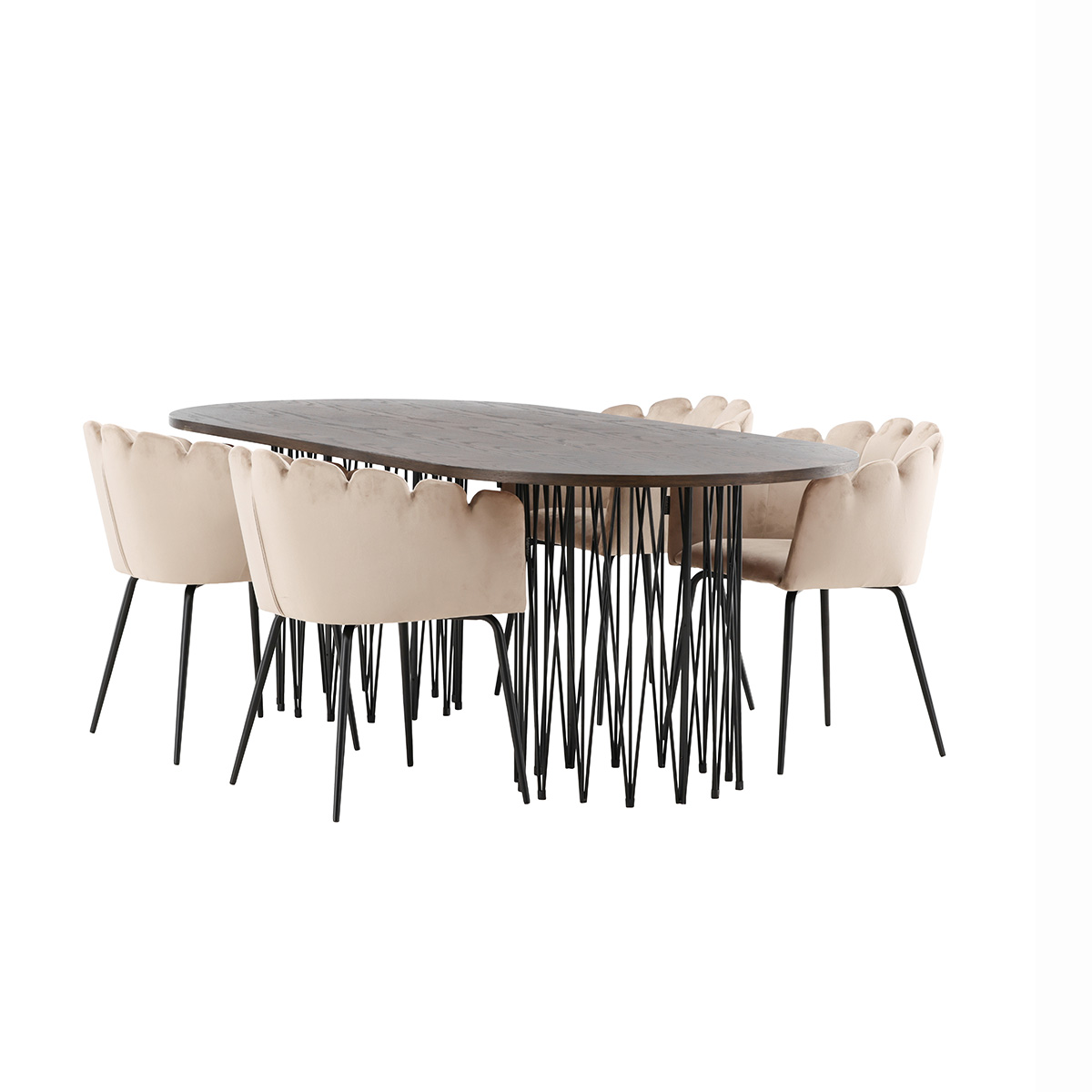 Matgrupp furniture/fashion Stone med 4 Limhamn Stolar