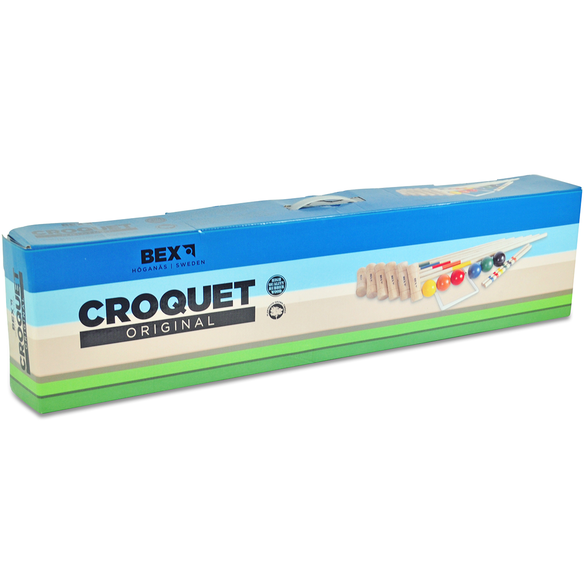 Krocket Bex Original Gummiträ, Träkrocketspel 6st