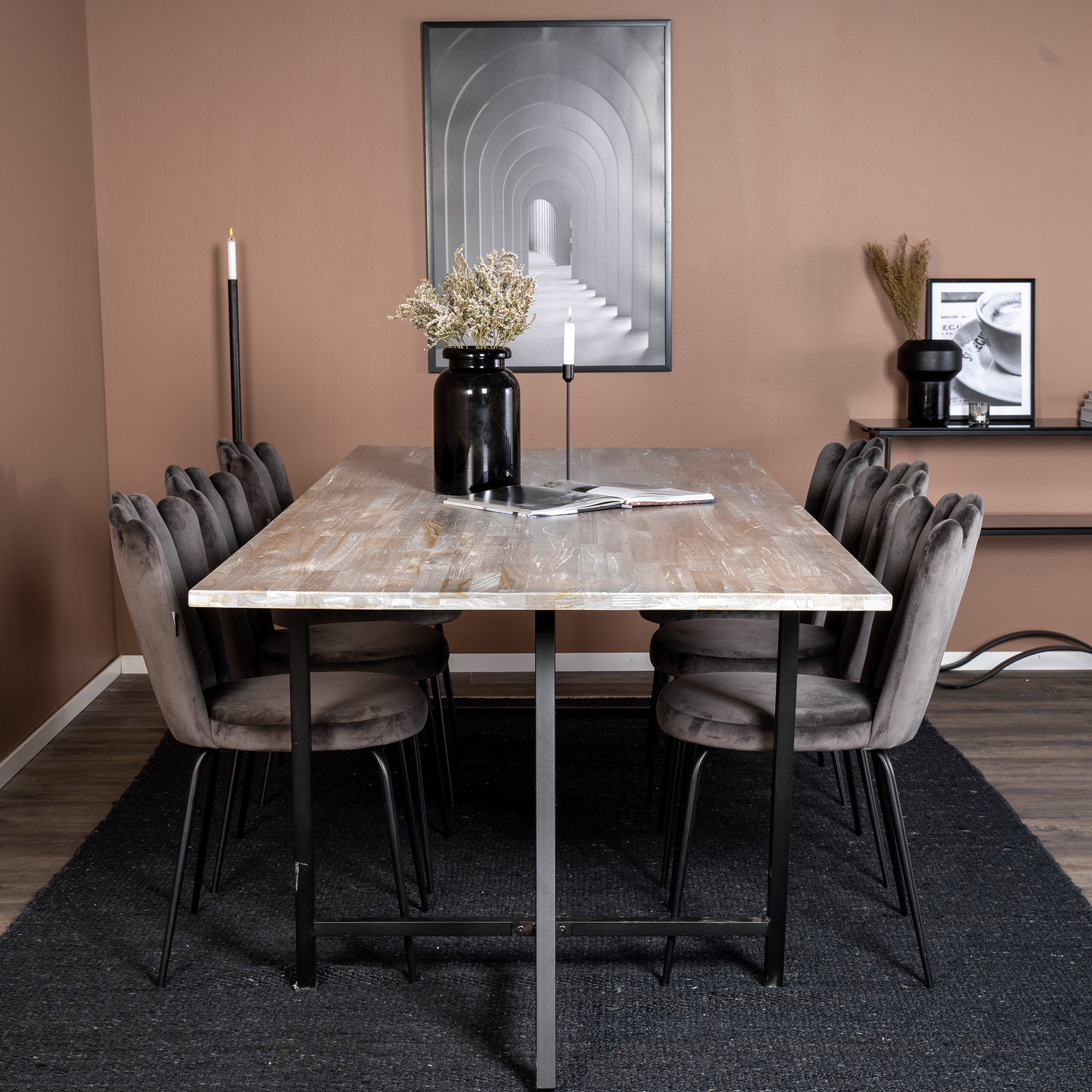 Matgrupp furniture/fashion Jenni med 6 Limhamn Light Stolar