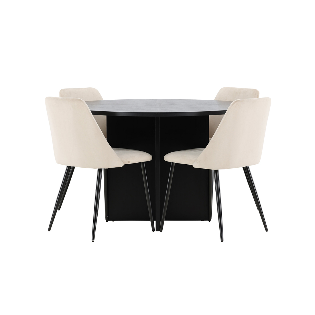 Matgrupp Venture Home Strada Ø120 cm med 4st Night Matstolar