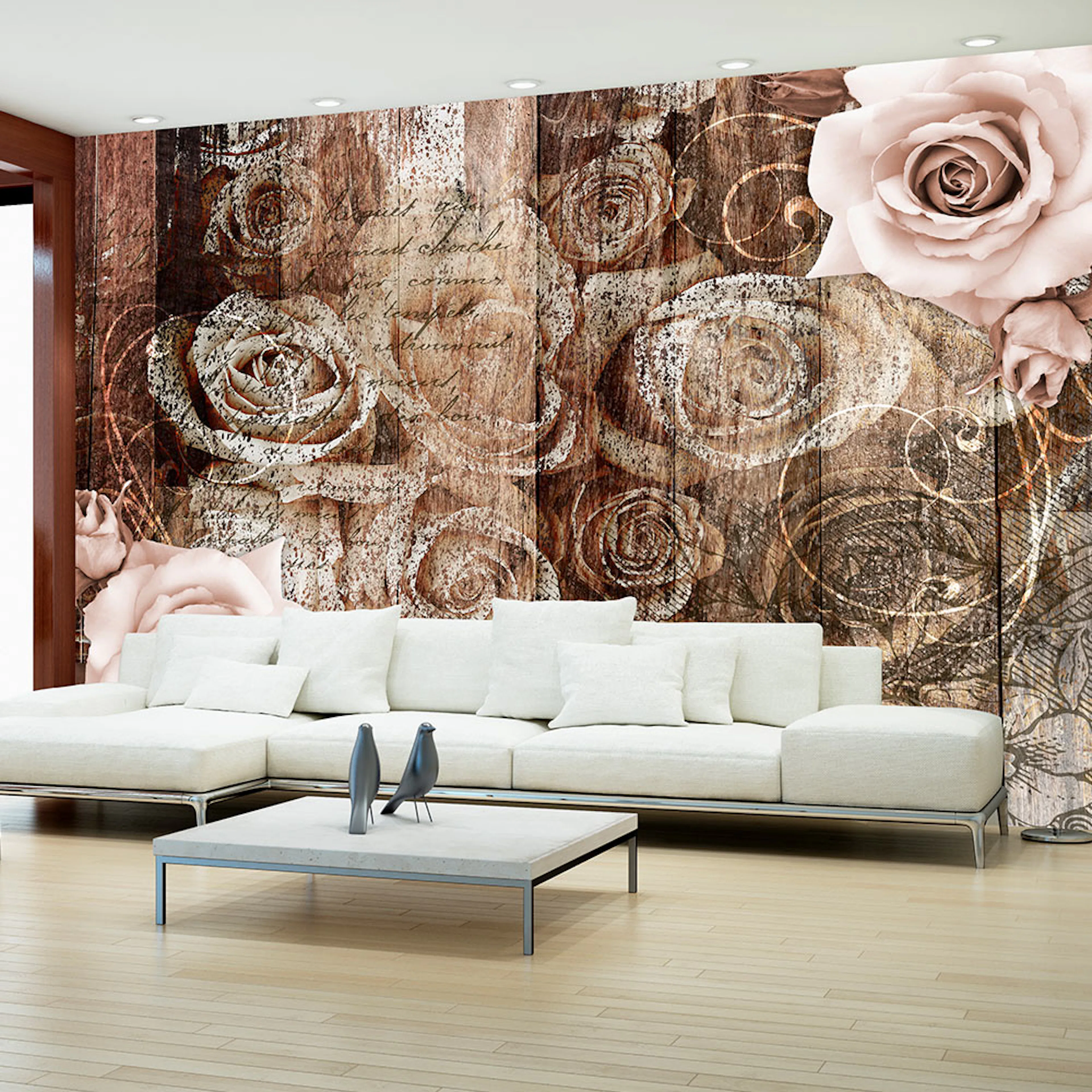 Fototapet Arkiio Old Wood & Roses