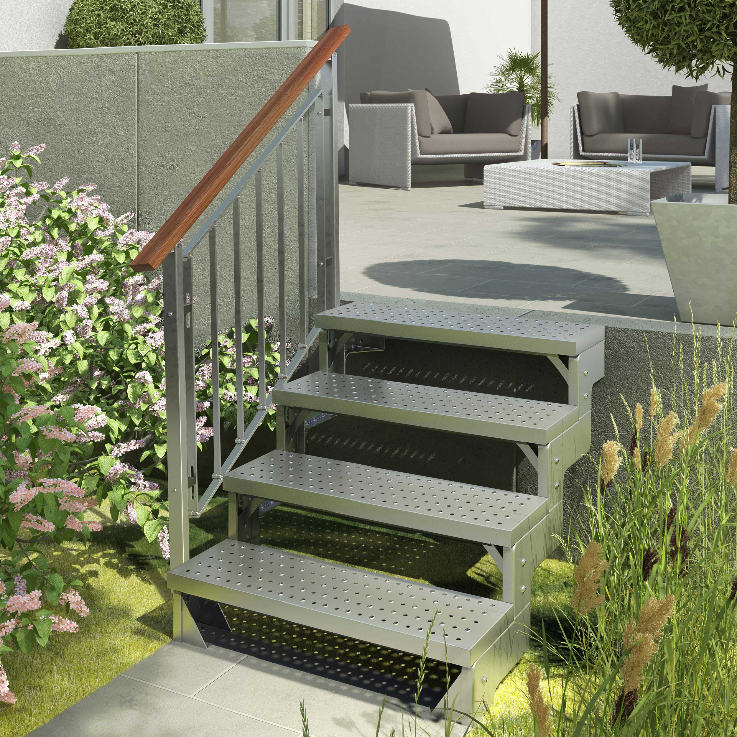 Trädgårdstrappa Dolle Gardentop med Räcke