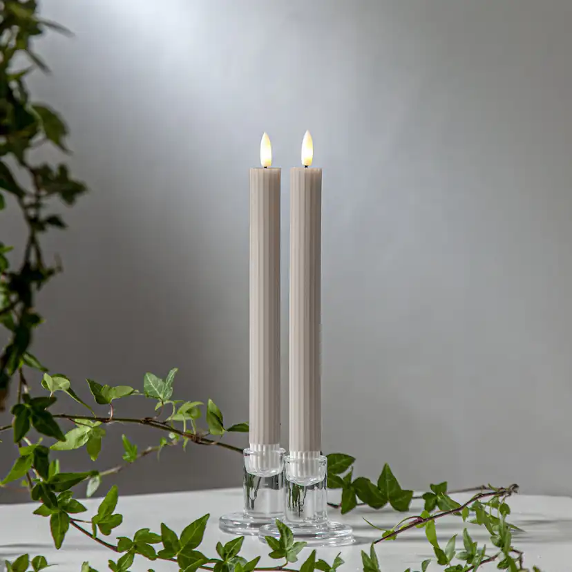 LEDAntikljus2p Flamme Stripe Beige
