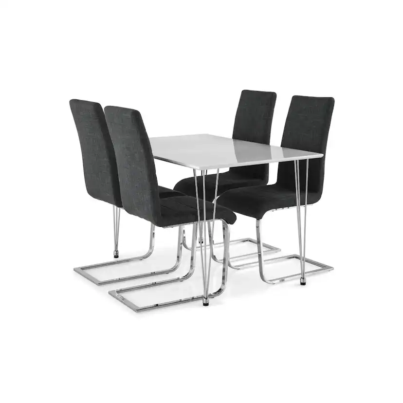 Matgrupp Basic Home Kronblom Rektangulä Matbord 120 cm med 4 Cibus Matstol