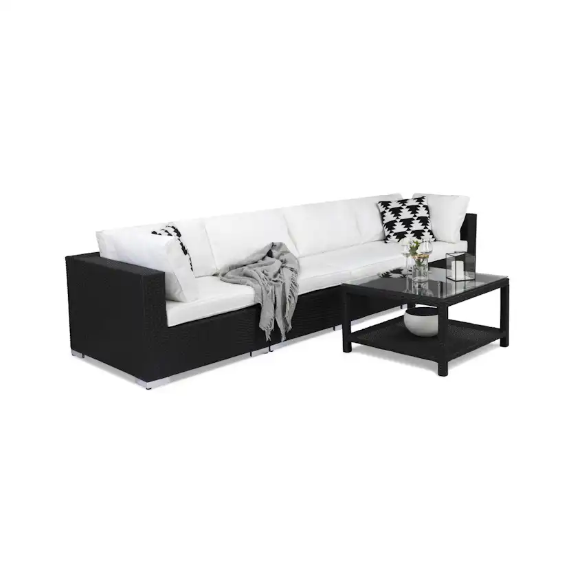 Loungegrupp Comfort Garden Bahamas 4-sits Rak med Utebord Utomhus