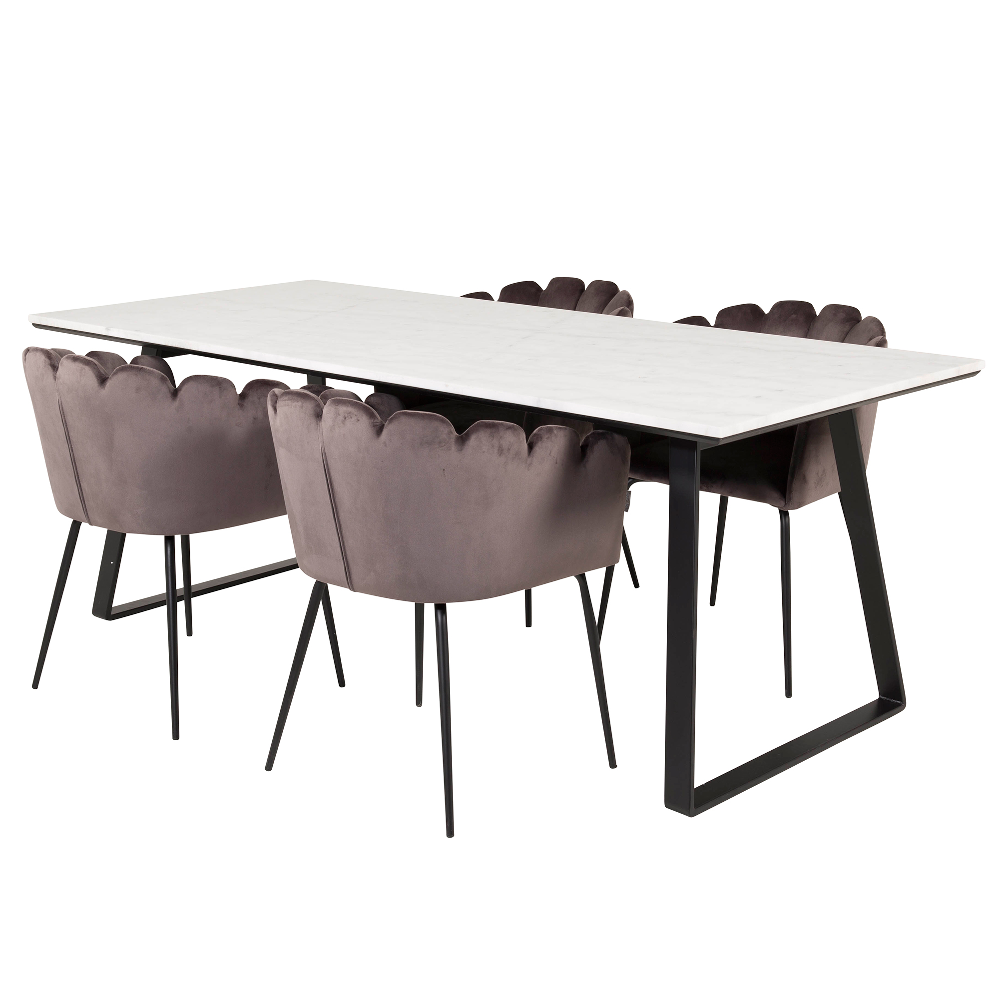 Matgrupp Venture Home Estelle med 4 Limhamn Rektangulär Stolar