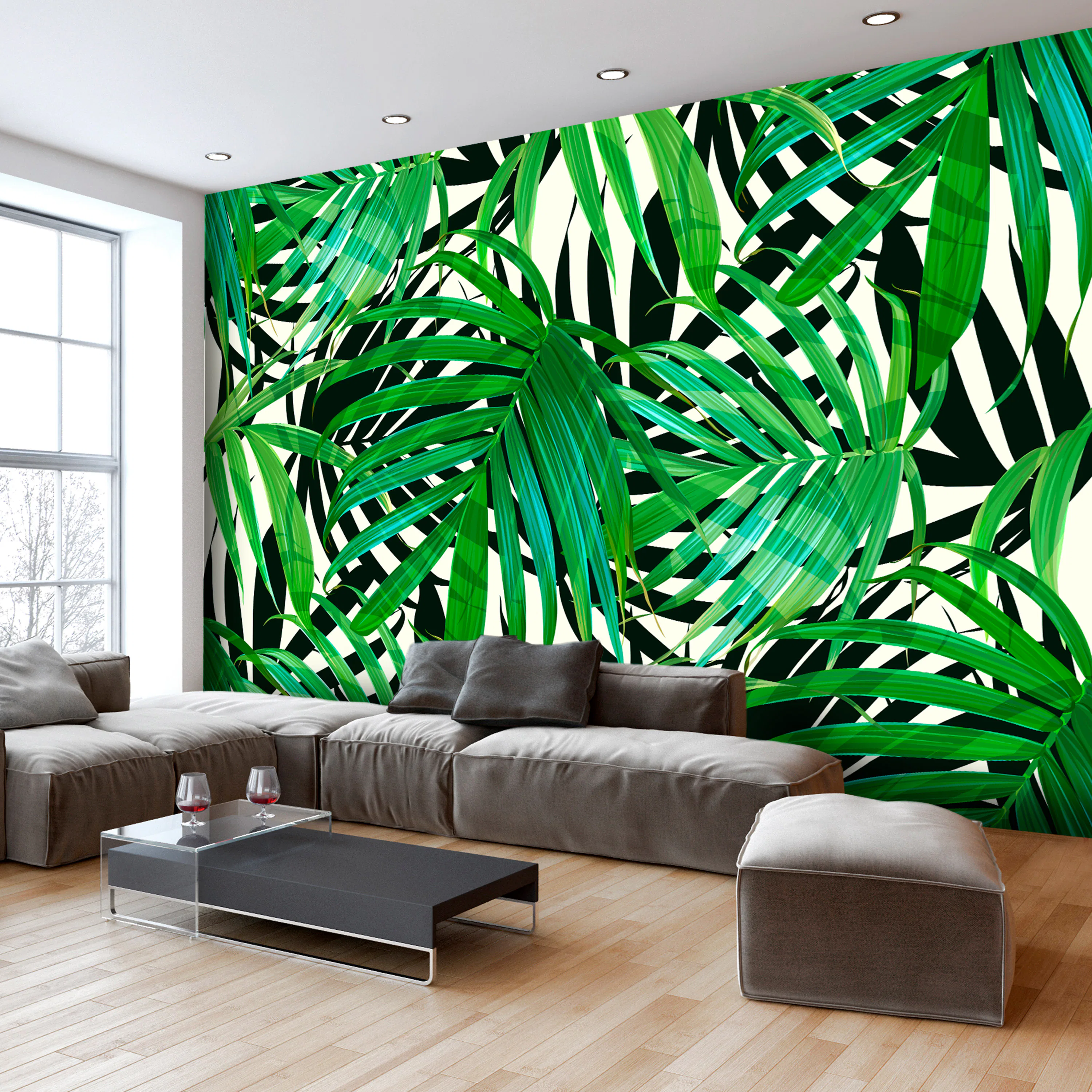 Fototapet Arkiio Självhäftande Tropical Leaves