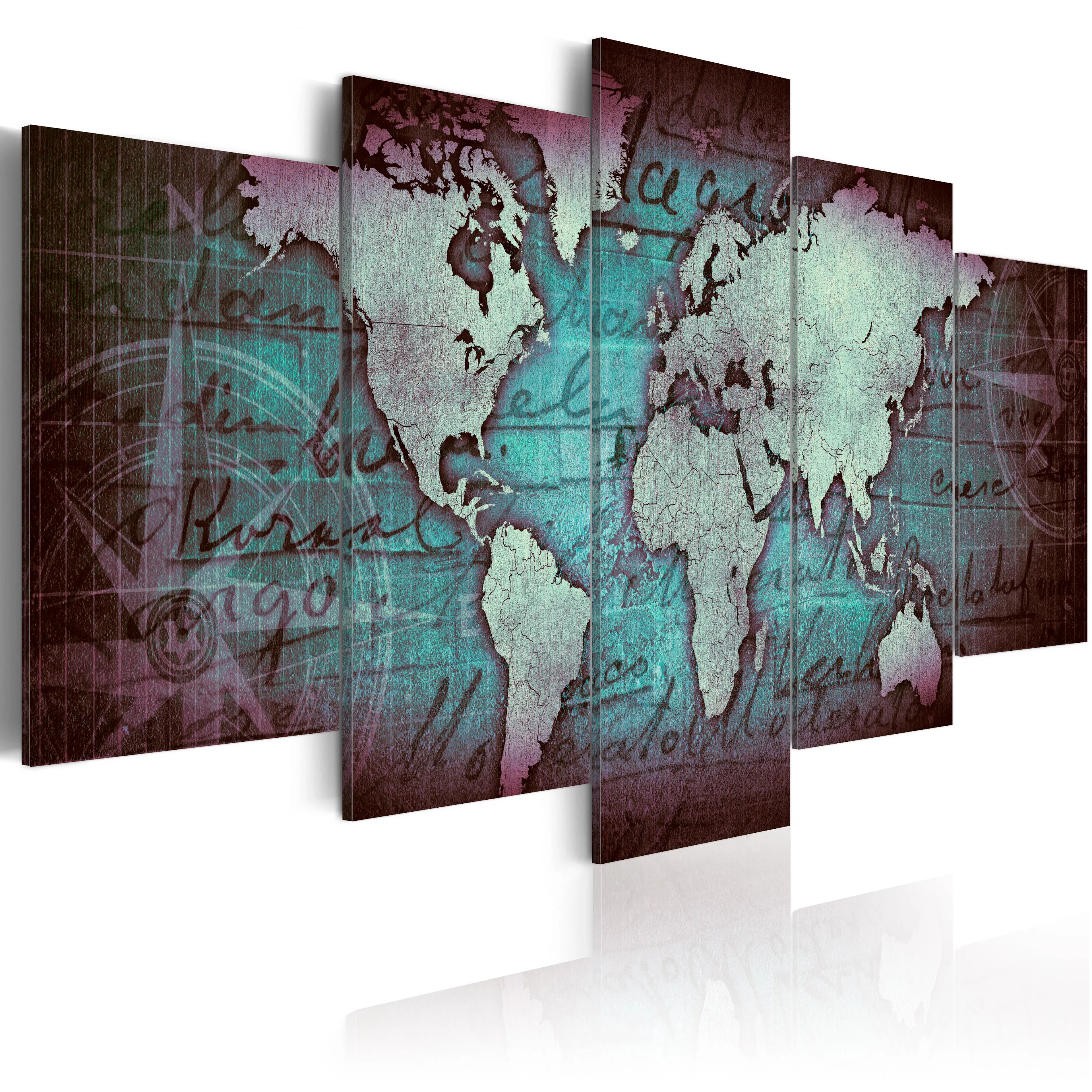Foto på akryl - Acrylic prints – Bronze map II 200x100 Mått: 200x100 cm