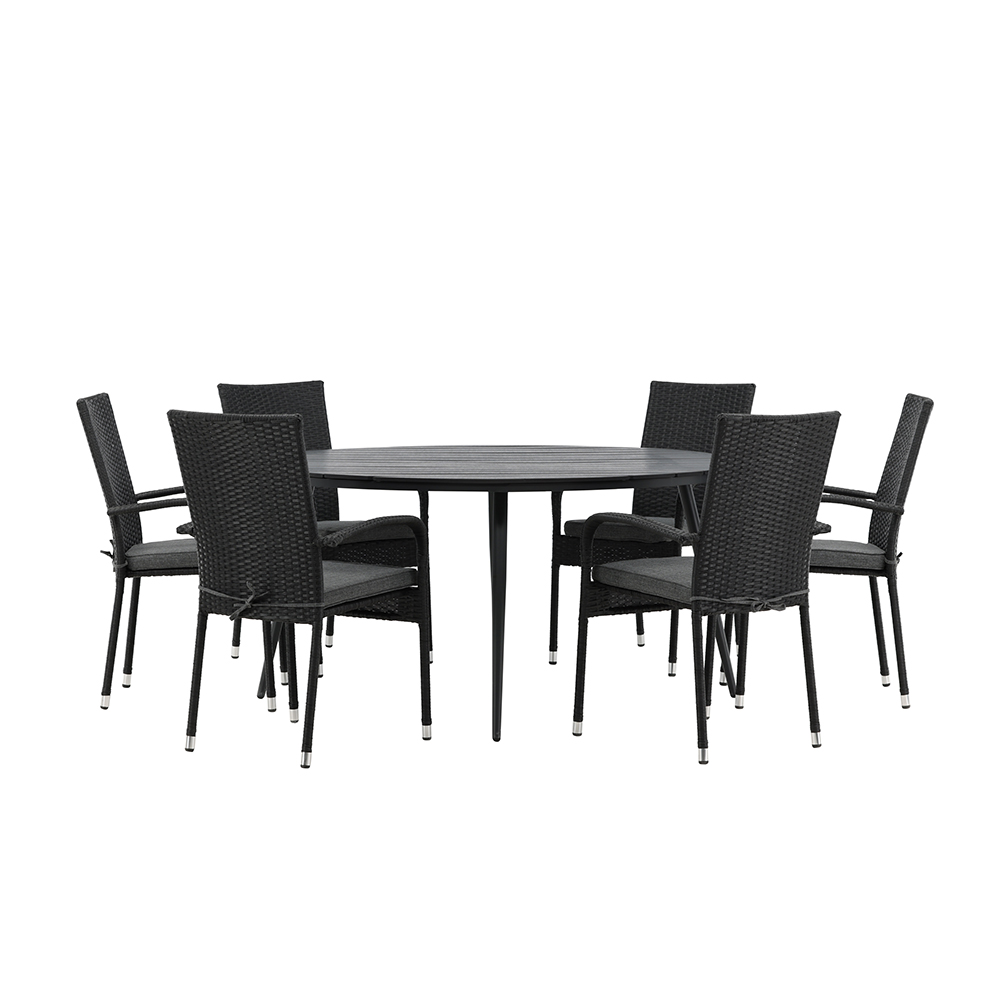Matgrupp Utomhus Venture Home Break Ø150 cm med 6 Anna Trädgårdsstolar