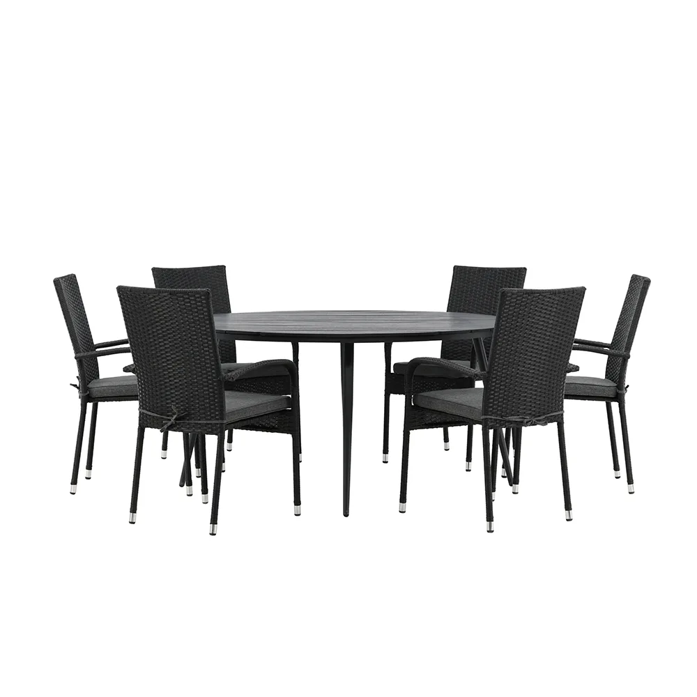 Matgrupp Utomhus Venture Home Break Ø150 cm med 6 Anna Trädgårdsstolar