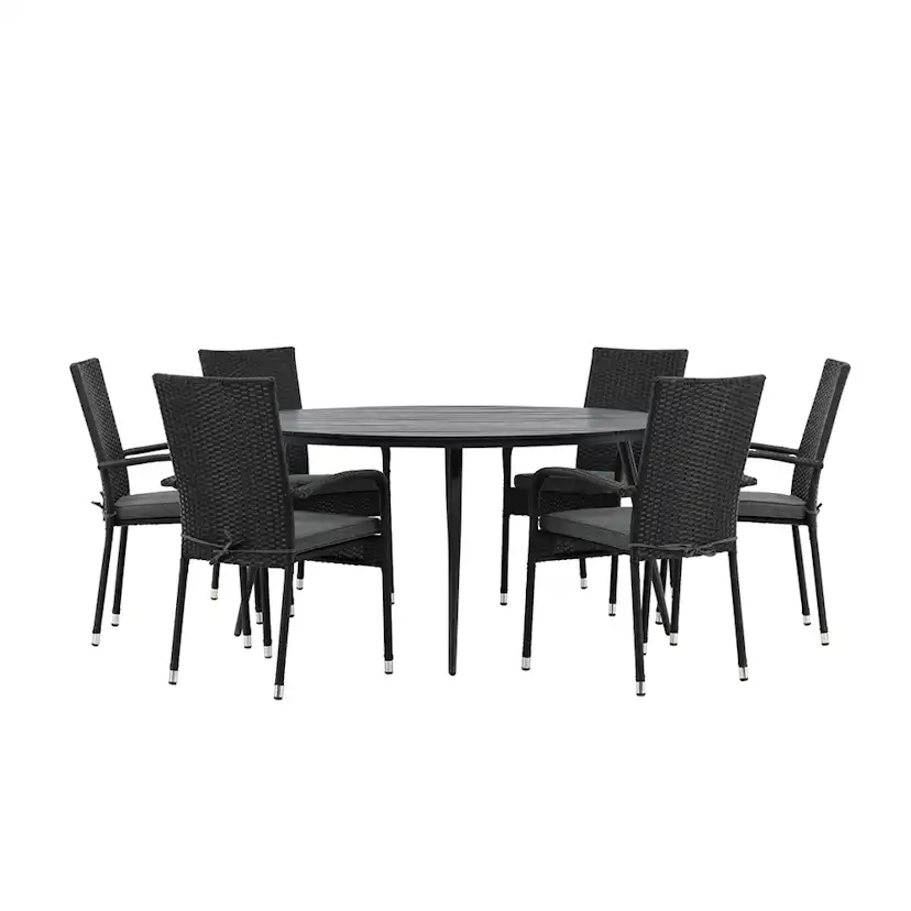 Matgrupp Utomhus Venture Home Break Ø150 cm med 6 Anna Trädgårdsstolar