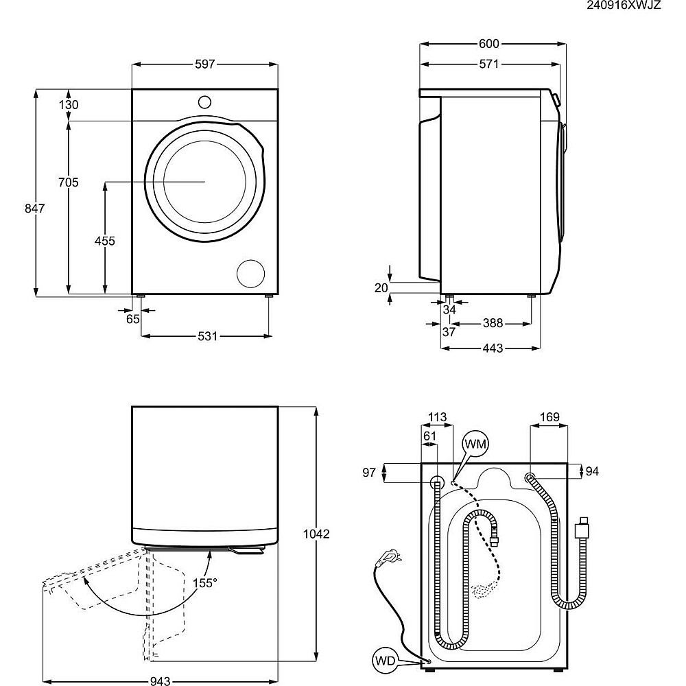 Tvättmaskin med Torktumlare Electrolux EWI7210840 DualCare 700 SteamCare Vit