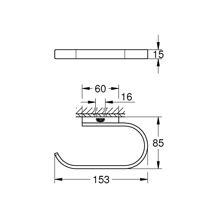 Toalettpappershållare Grohe Selection 41068 Koppar Koppar