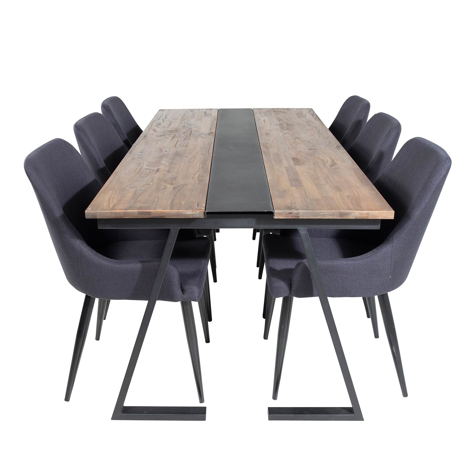 Matgrupp Venture Home Jane med 6 Plake Stolar Mörk Teak