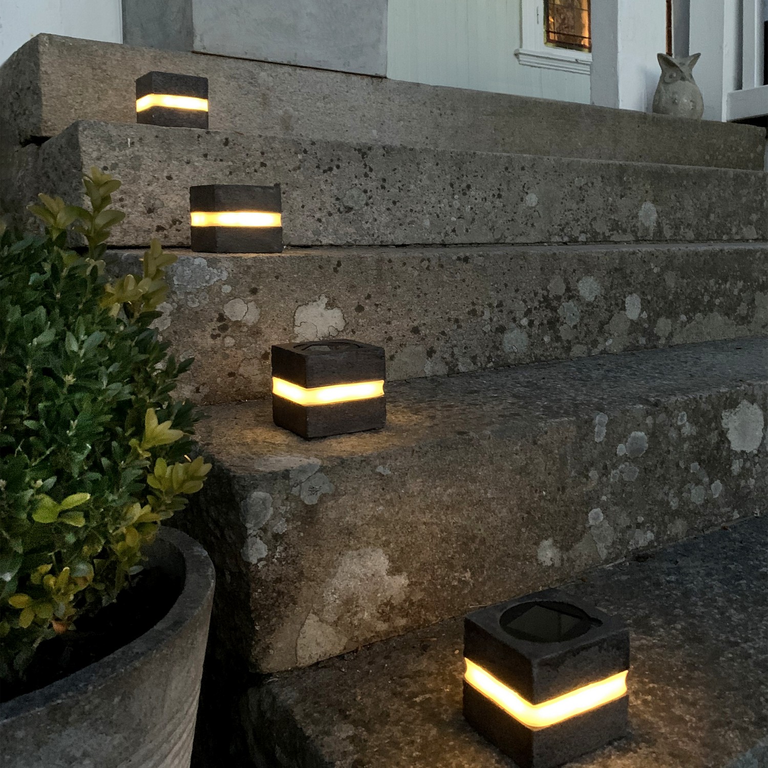 Solcellsdekoration Star Trading Stone Cube 8  cm MrkGr