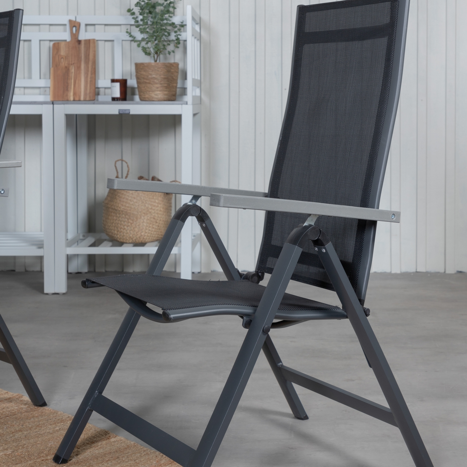 Matgrupp Venture Home Lova 224 Svart med 8 Aleyna Positionsstolar