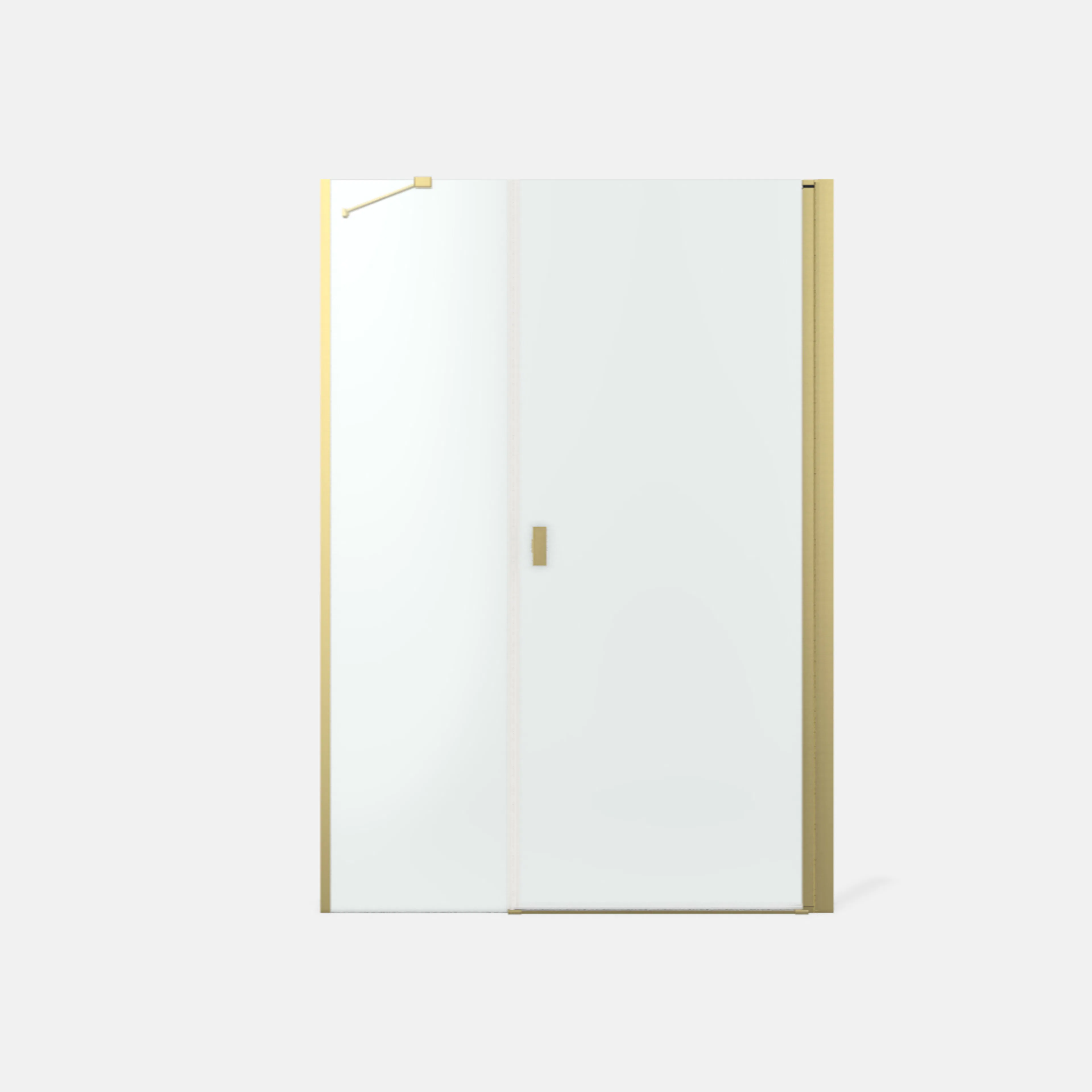 Noma 45 svängdörr höger med sidopanel 1100 mm 6 mm glas med Bredd: 1100 mm, Borstad Mässing
