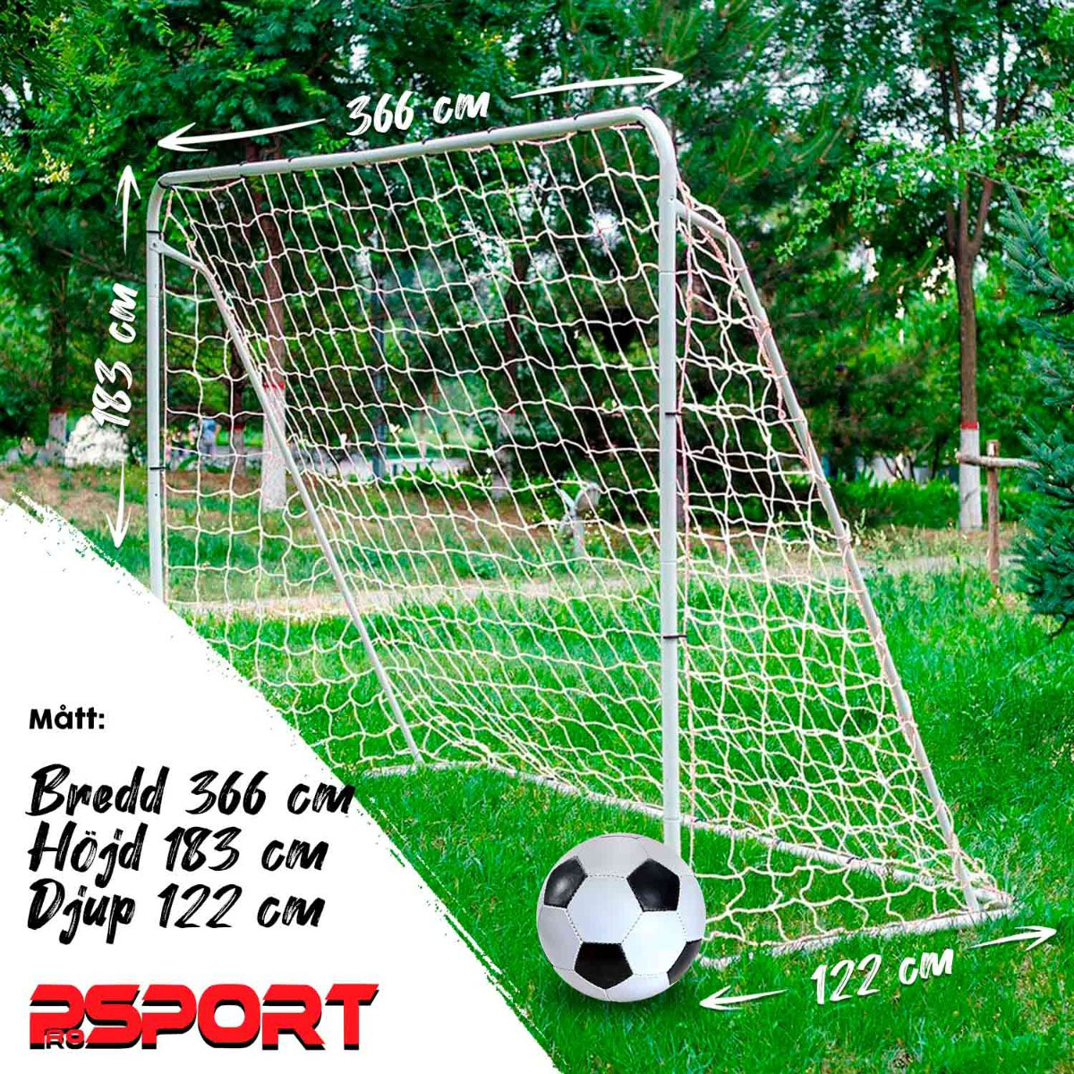 Fotbollsmål Prosport Official 2-pack 366 x 183 cm