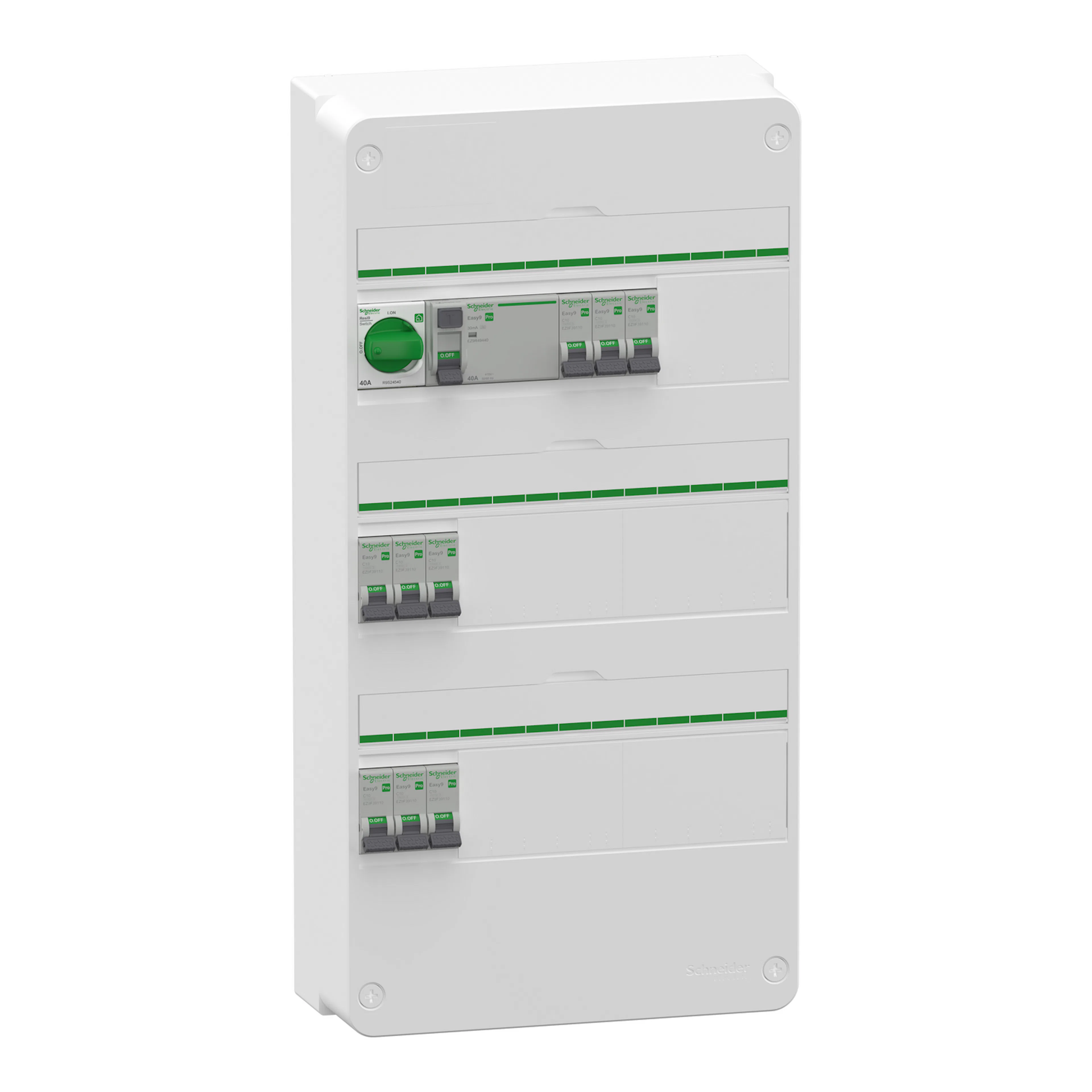 Normcentral Schneider Electric Easy9 Förmonterad 1–4 × 13 Moduler IP30