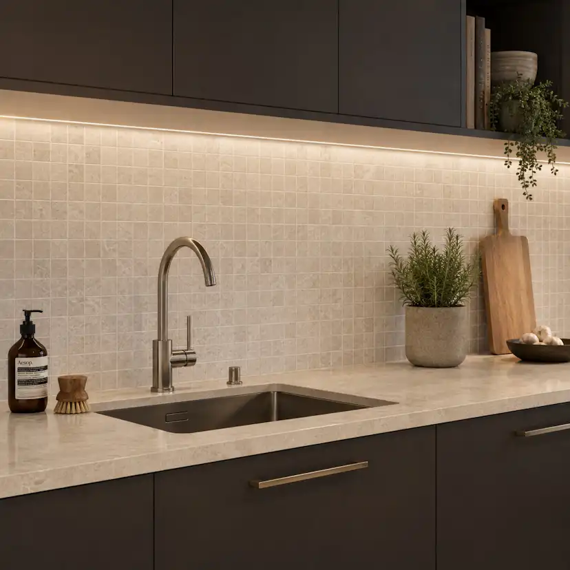 Mosaik Fioranese Marmorea2 OxFord Greige 5x5 cm Matt