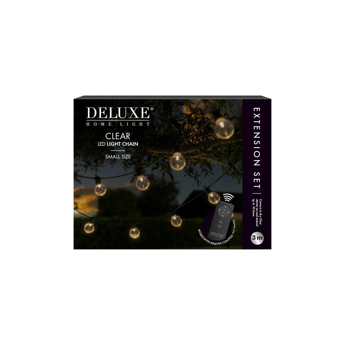 LED Ljusslinga DeluxeHomeart Clear Extra Set Small 3 m