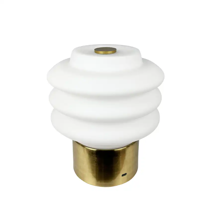 Portabel Bordslampa Dyberg Larsen Diva LED Vit/Mässing