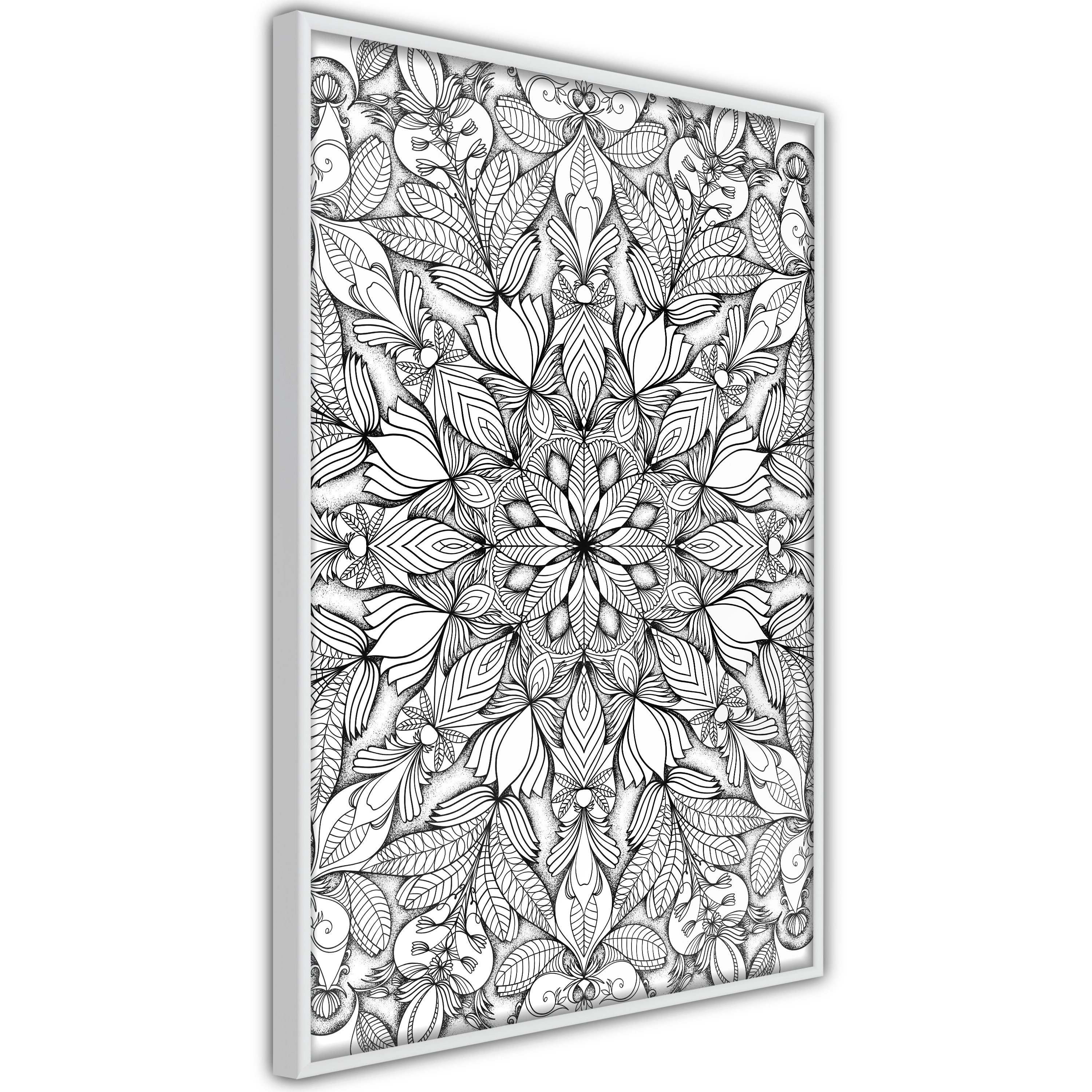 Poster Artgeist Affisch Monochrome Mandala