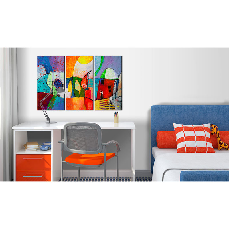 Handmålad Tavla Arkiio Färgglatt Landskap 120x80