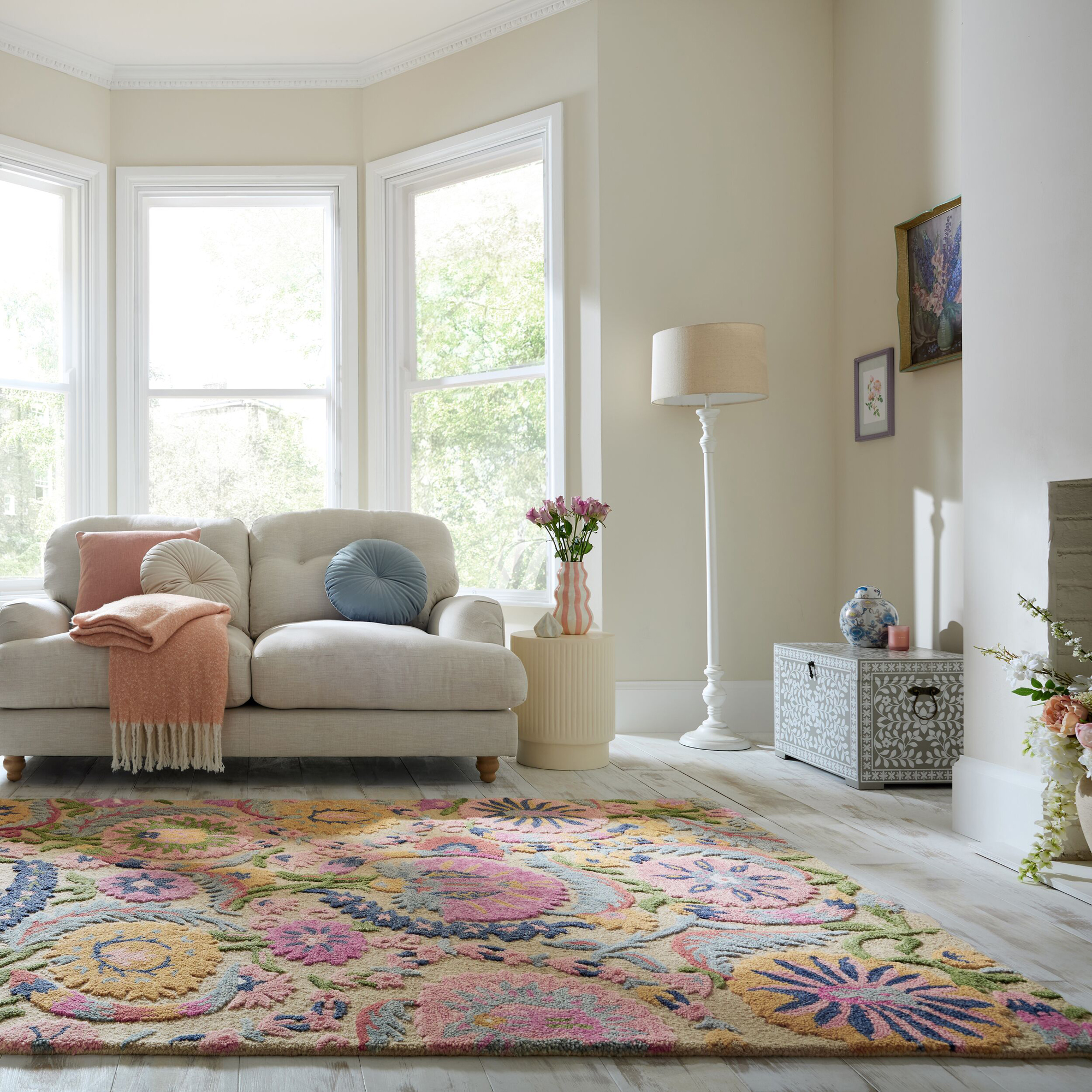 Rektangulär Matta Flair Rugs Amira Floral Wool