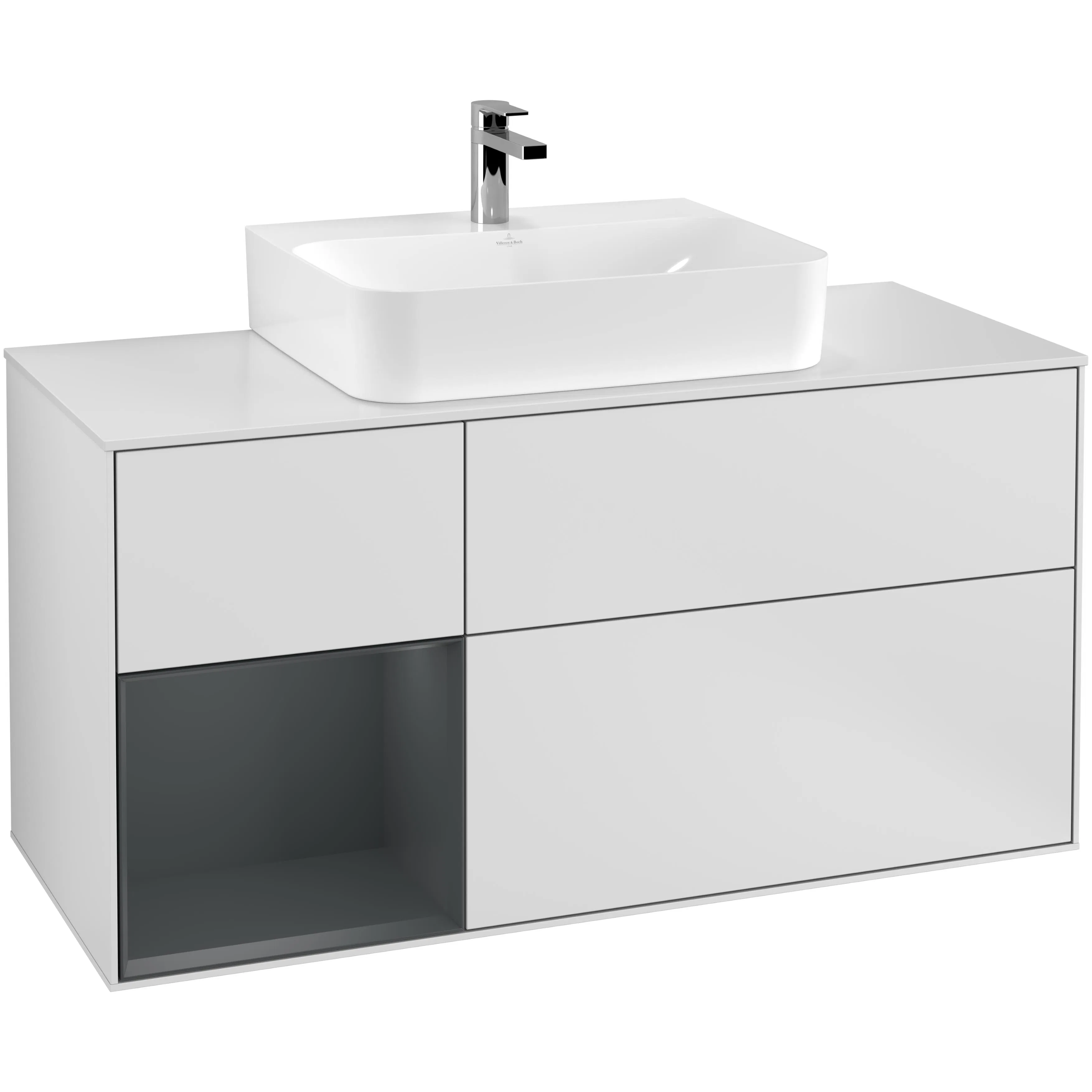 Tvättställsskåp Villeroy & Boch Finion med 3 Lådor Hylla och Bänkskiva för Centrerat Tvättställ